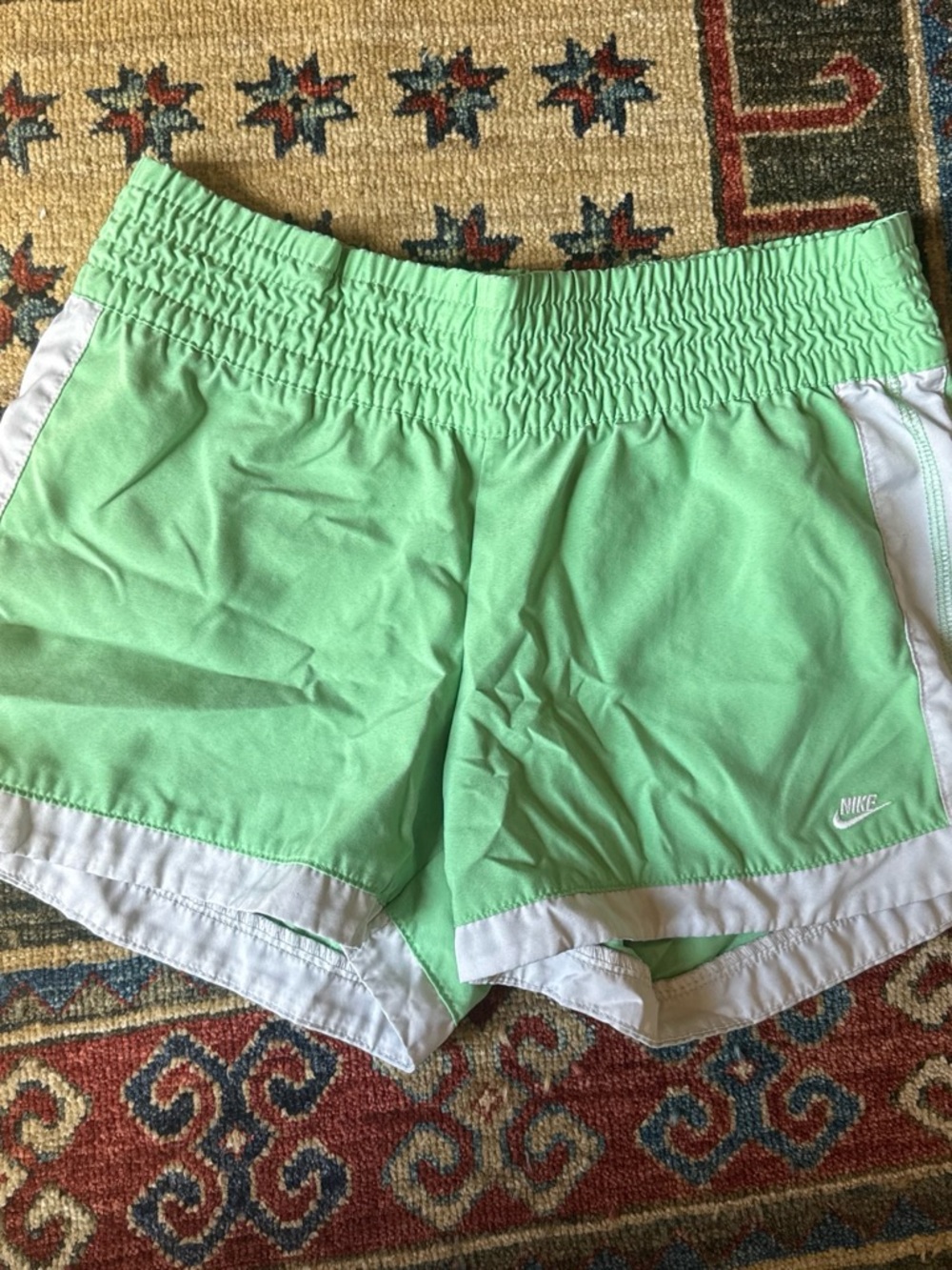 Nike Women’s Mint Green Athletic Shorts with White Trim